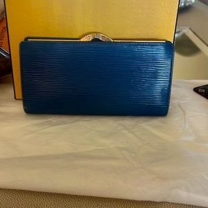 Louis Vuitton blue epi long wallet
